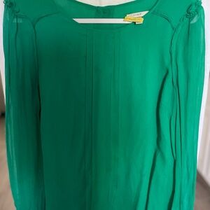 J. Crew Green Sheath Dress with Bishop Sleeves for Wedding Guest